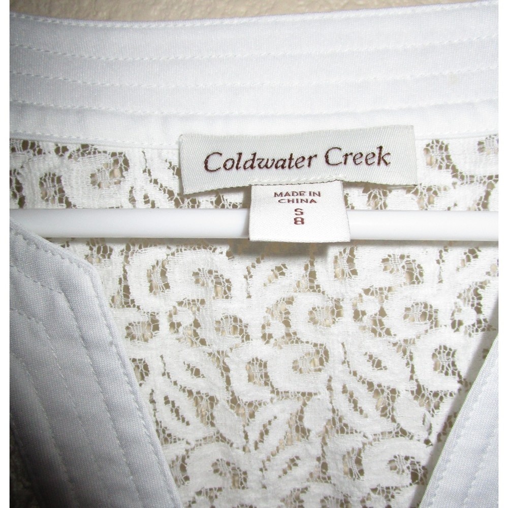Cold Water Creek Lace V neck 3/4 sleeve top